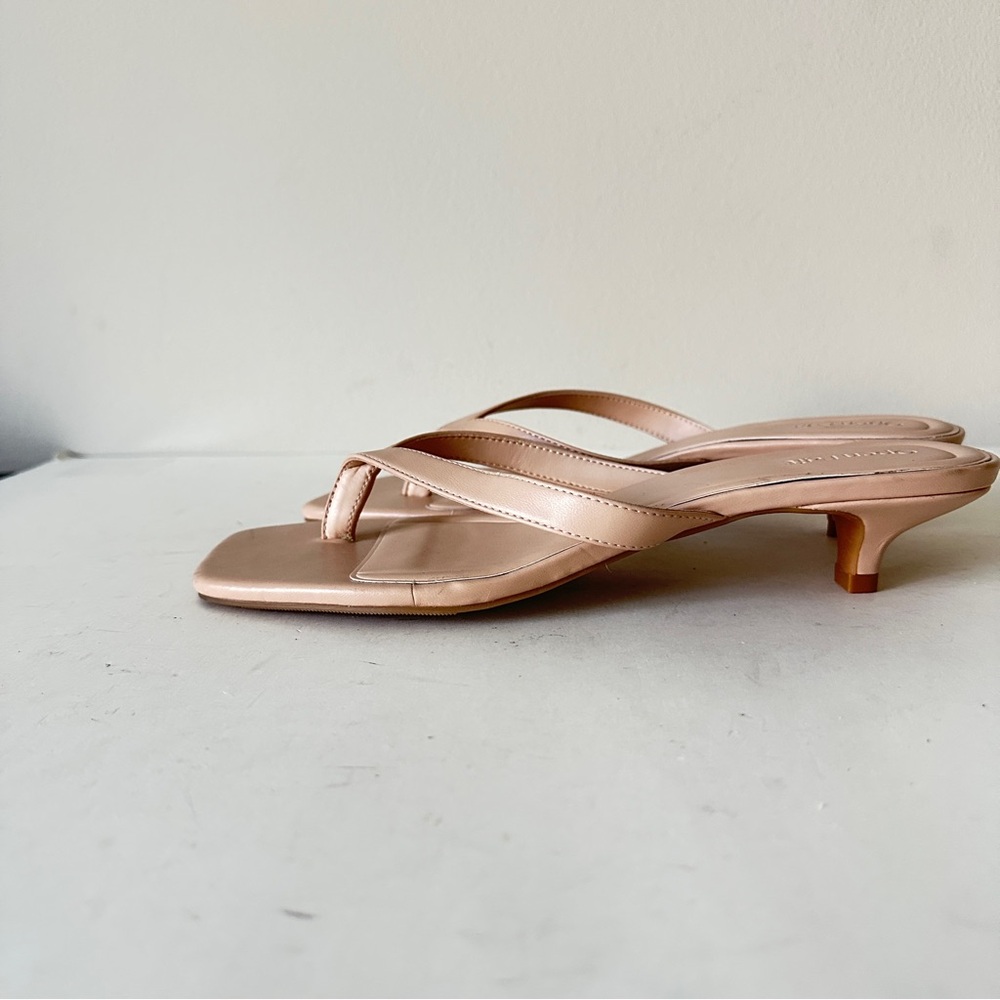 NEW Open Edit Tori Kitten Heel Blush Thong Women's Sandals, Sz 9.5M